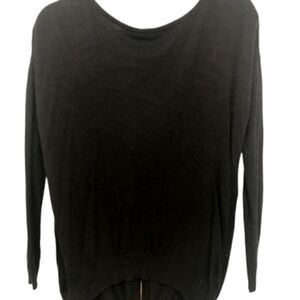 Vertical Design Black Sweater with Exposed Zipper in Back. Size S.